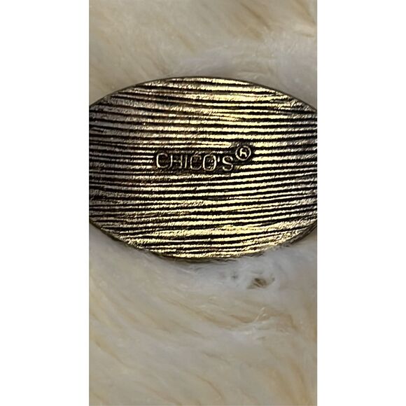 Chico's statement belt mixed-metal design oval-shaped cabochons dark blue - Picture 7 of 10